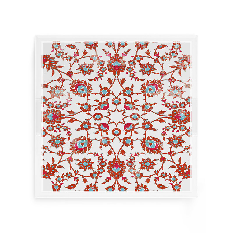 Bosphorus Acrylic Square Decorative Tray, Red Turquoise, 12"W x 12"D x 2"H