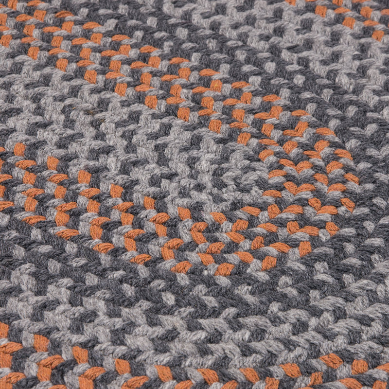 Tapis Estancia Walden, 8 po x 11 po, gris anthracite et orange - gris anthracite et orange, Rond 12 pi