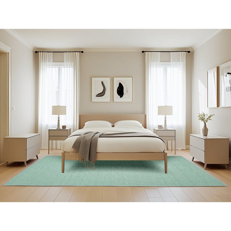 Tapis de zone vert contemporaine, Rectangle 5 pi 0 po x 8 pi 0 po
