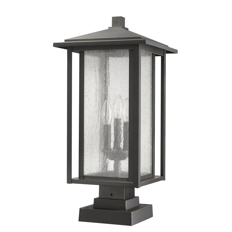 Iwan 23.5" H Outdoor Hardwired Pier Mount Light, Oil Rubbed Bronze