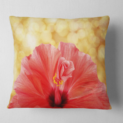Coussin lombaire floral avec fleur d'hibiscus