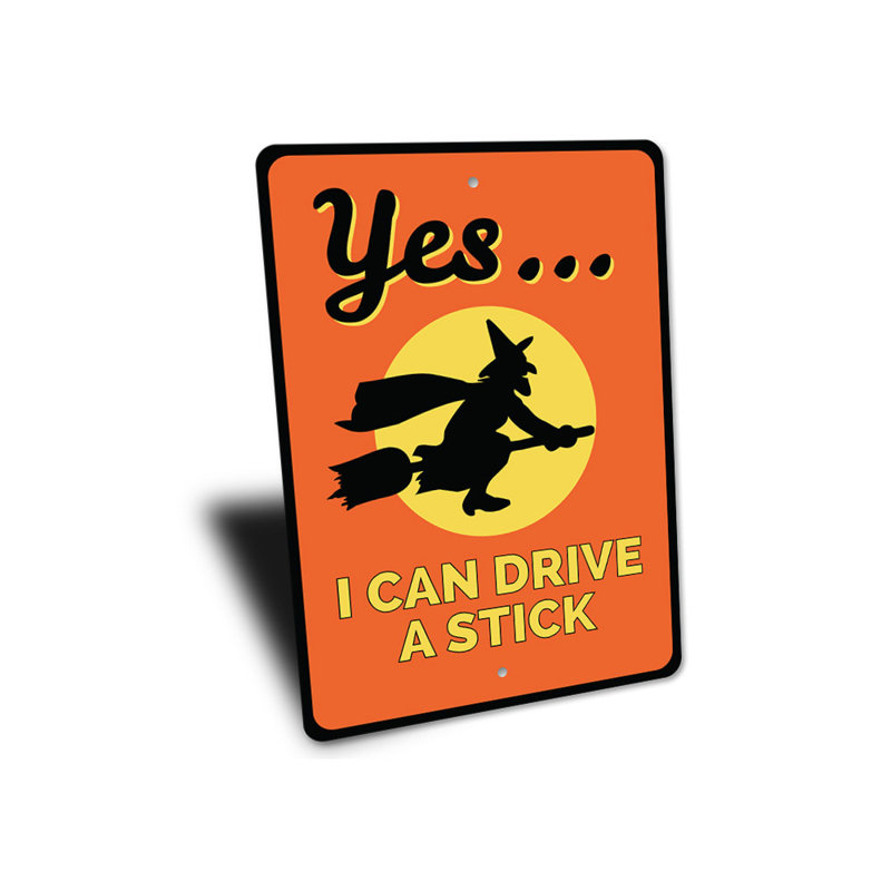 «I Can Drive A Stick», panneau en aluminium, H 18 po x l 12 po x P 0,06 po