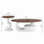 Ensemble de 2 tables gigognes de luxe, tables avec rangement pour le salon, ensemble de tables ovales et rondes, table centrale, table basse, table d'appoint, grande taille de 47,24 po-345653936