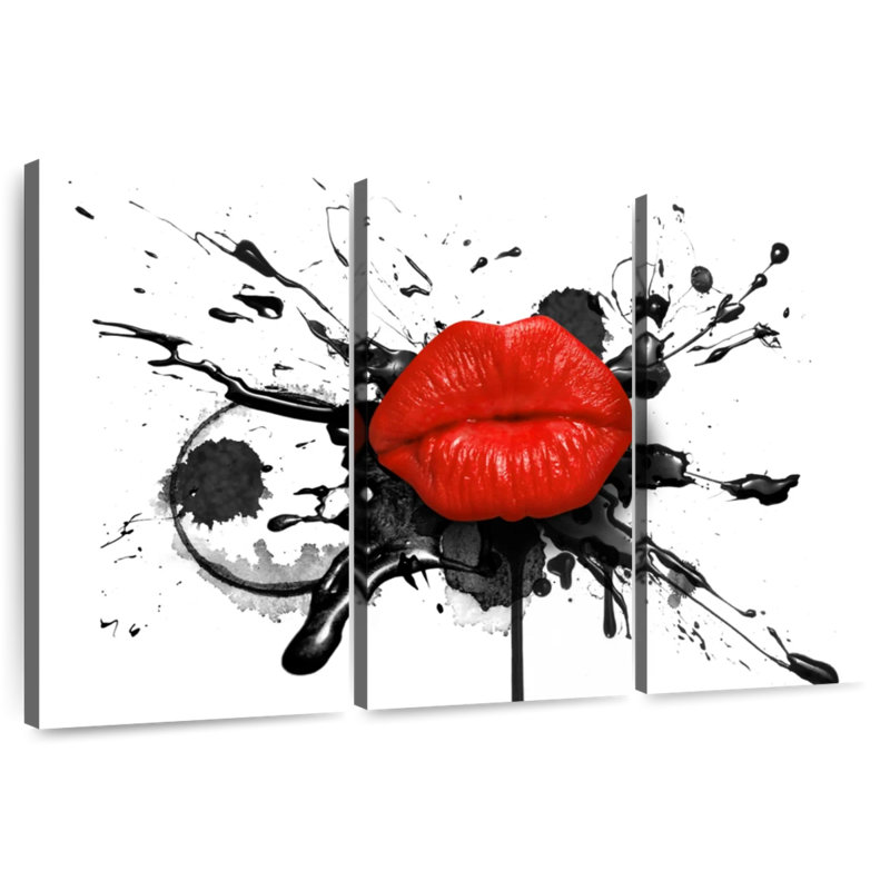 Shuttleworth Smacking Red Lips, 14" H x 23" W