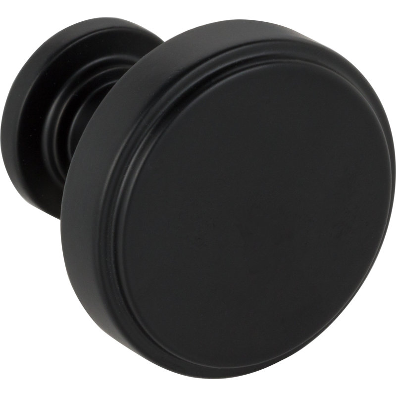 Matte Black Square Cabinet Knob with Mounting Hardware