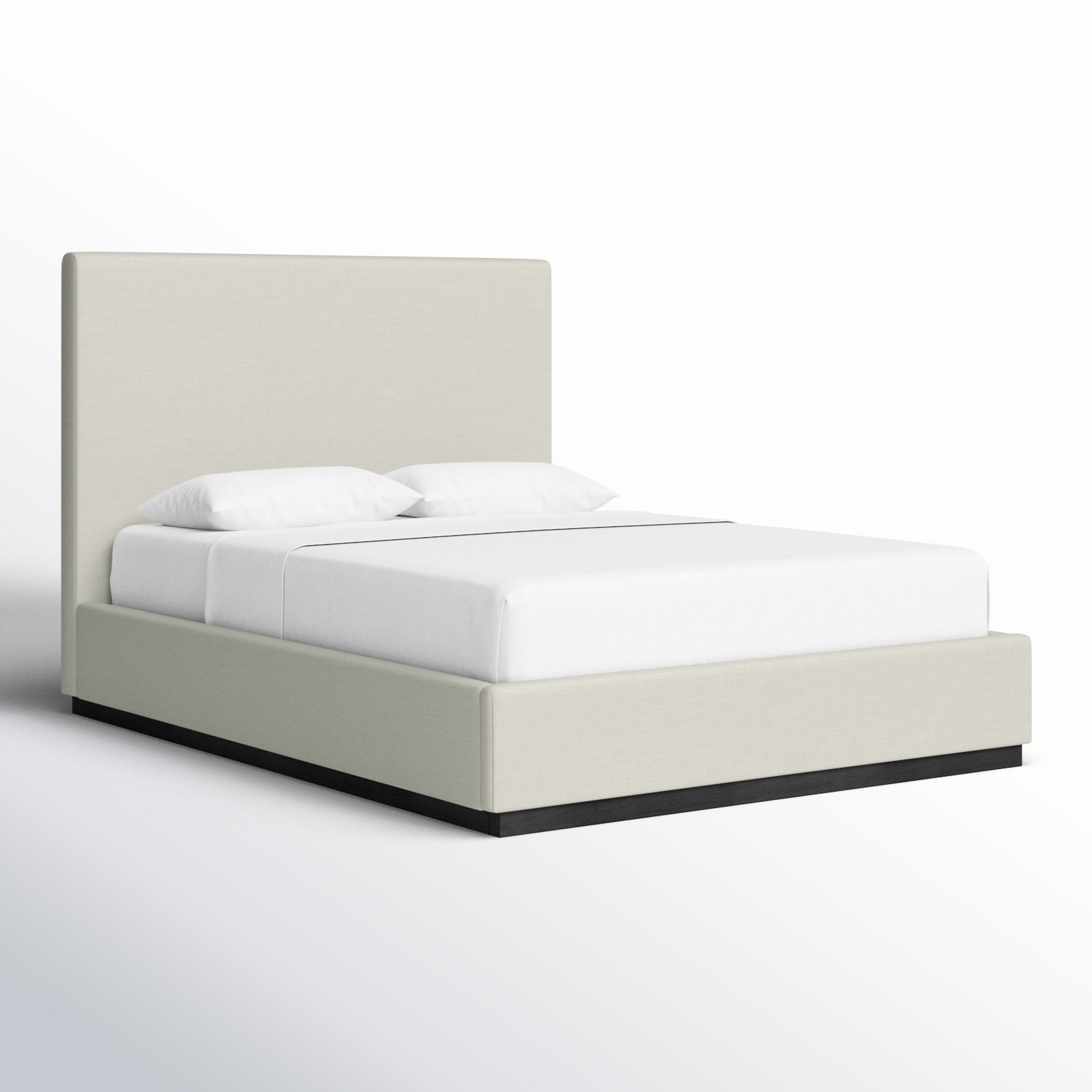 Citori Linen Upholstered Bed, Queen, Beige Linen Textured Fabric