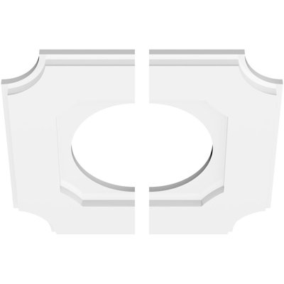 Médaillon de plafond contemporain en PVC de qualité architecturale Locke, deux pièces