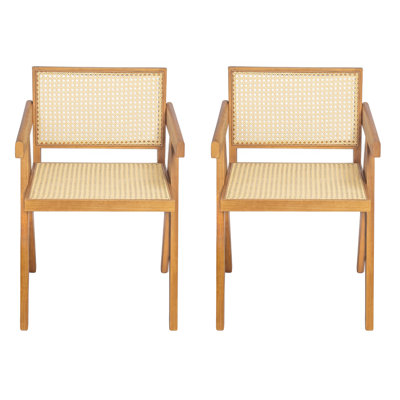 Chandigarh Arm Dining Chair(Set Of 2),Natural