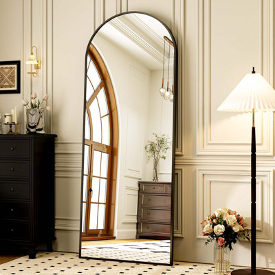 Flat Aluminum Alloy Framed Freestanding Full Length Mirror Wall Mirror