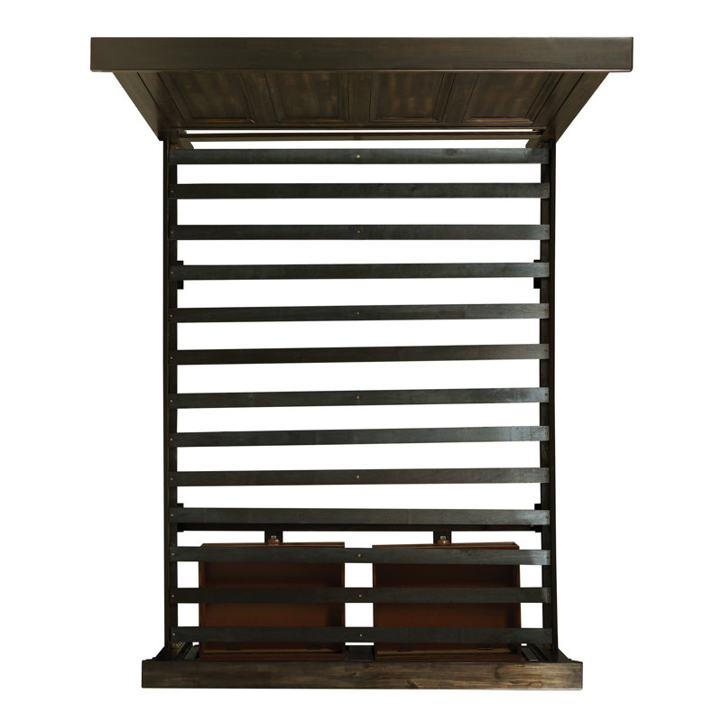 Ensemble de chambre avec grand rangement 4 pièces Vertou Vertou, Noir, Ensemble de quatre pièces : lit, commode, deux ta