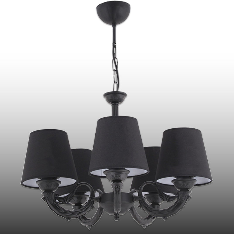 Lustre classique 5 lumières, Noir, Noir