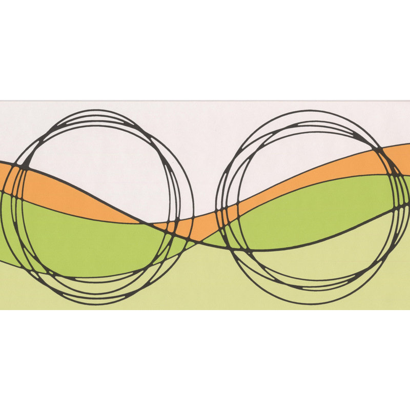 Noires Geometric Border, Beige/Orange/Green