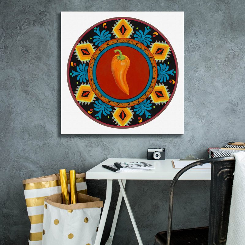 «Talavera Tex-mex 2» par Art Licensing Studio, art mural sur toile, H 26 po x l 26 po