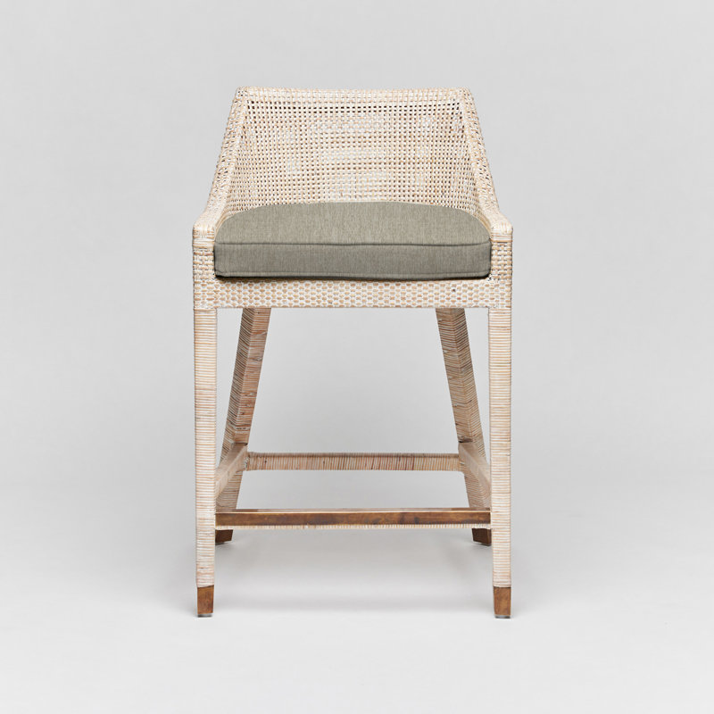 Tabouret de comptoir 26 po Boca, Cadre fauve / blanc délavé