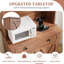 Armoire de cuisine de 71 po de hauteur avec station de charge, huche de ferme avec support à micro-ondes, armoire de rangement avec tiroir et portes, brun-129047062