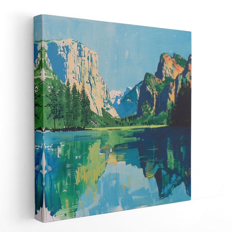 Mountain Reflection II - reproduction d'art sur toile, H 24 po x l 24 po