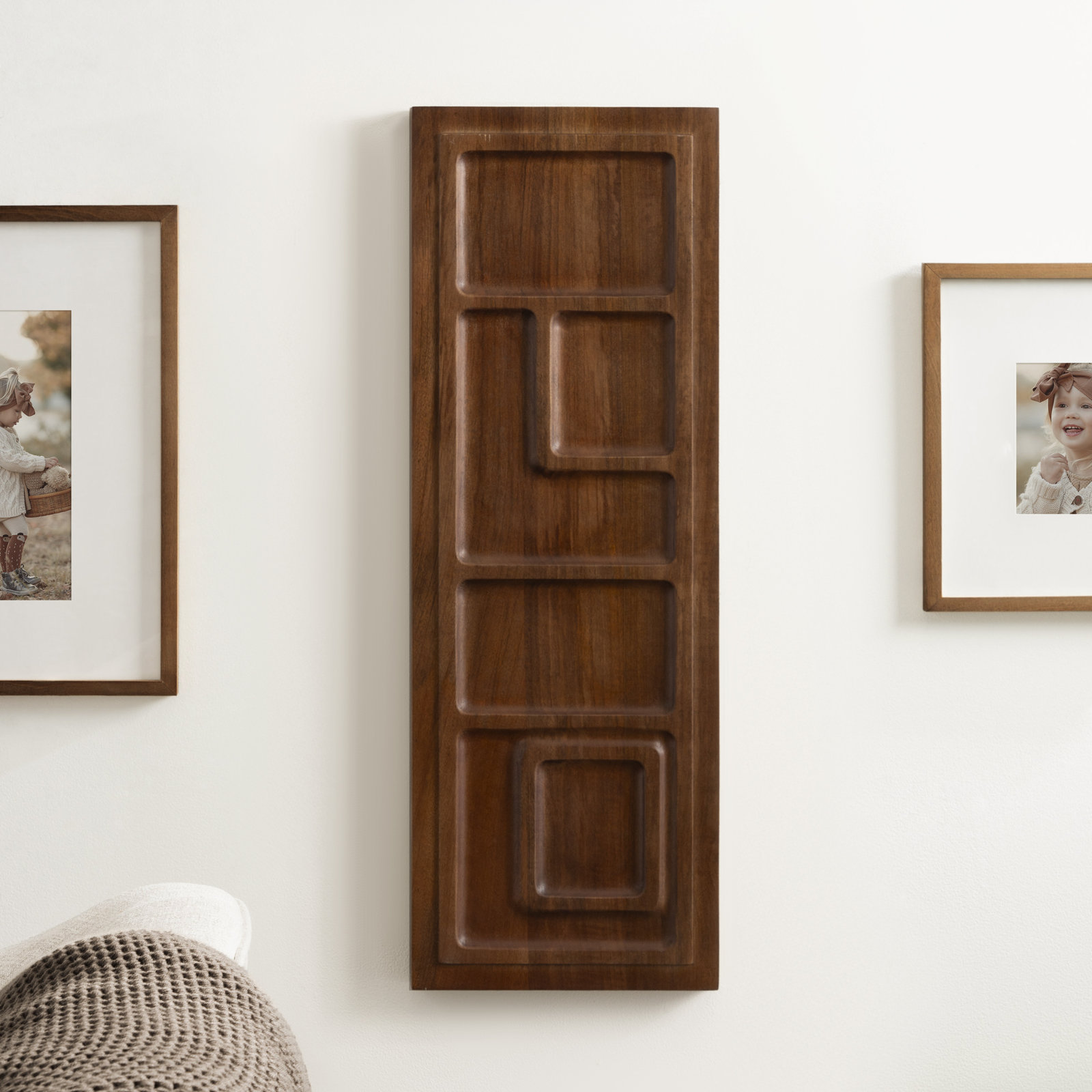 Tala Solid Wood Panel Wall Art Plaque, Brown