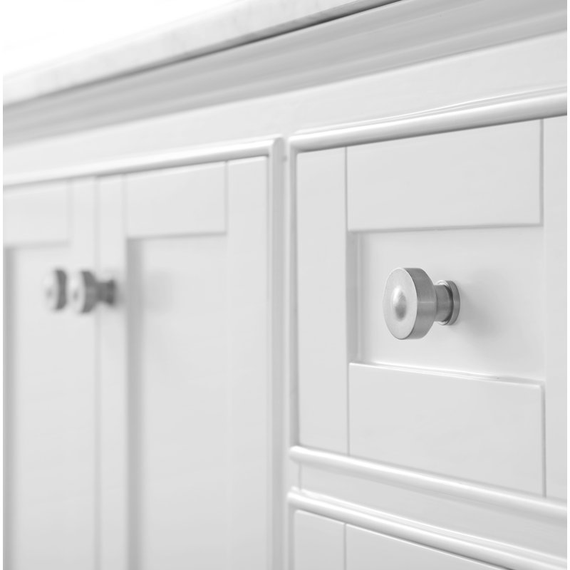 Audrey 48'' W Single Vanity, Carrara White Marble, White/Brushed Nickel