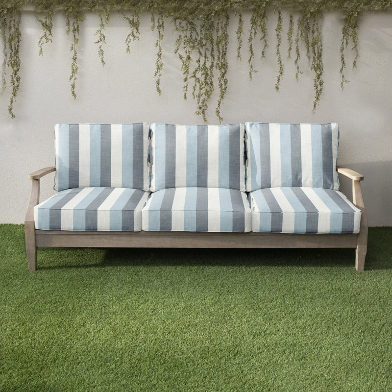 Minorca Outdoor Sunbrella Seat/Back Cushion, Blue Stripe Sunbrella®, 25" W x 25" D