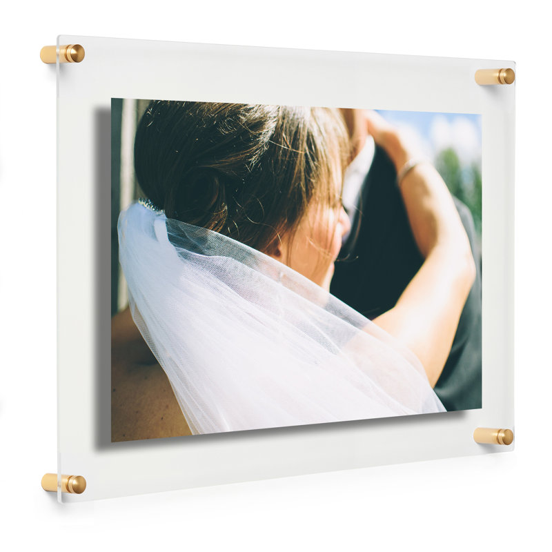 Devian Clear Acrylic Floating Picture Frame, 24" x 36", Gold