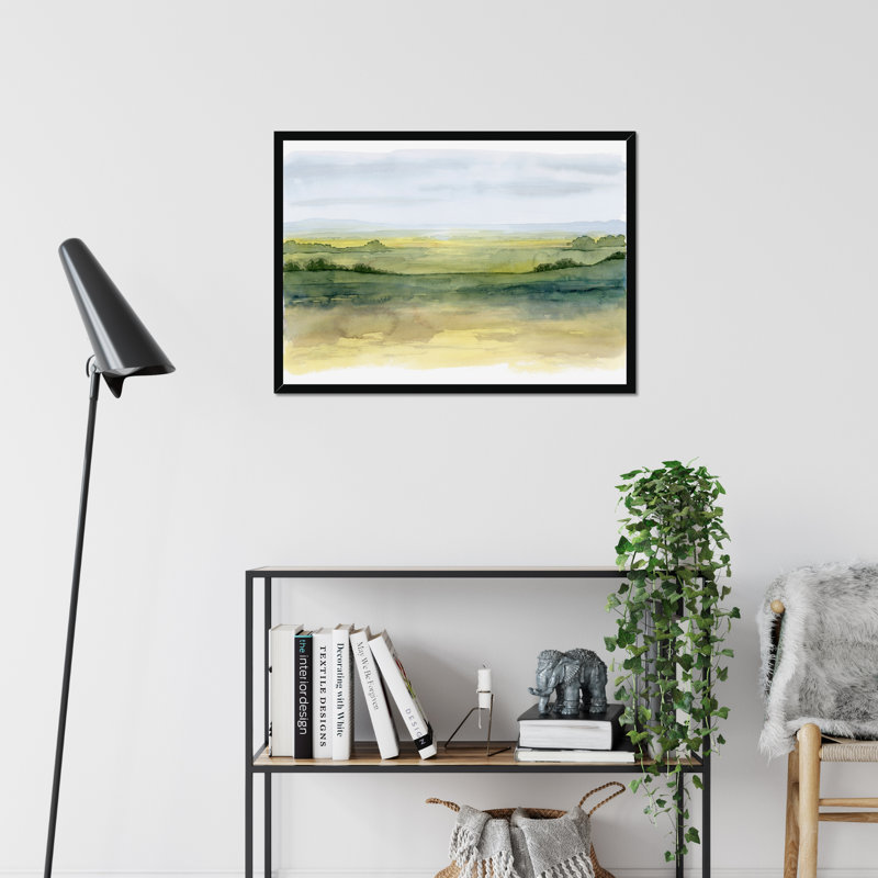 Golden Strata I by Grace Popp - Painting, Black Framed Paper Print, 34cm H x 50cm W