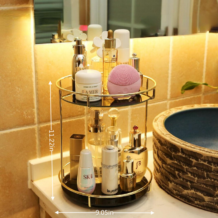 2Layer Bathroom Corner Storage 360 Rotating Wall-Mounted Shelf Shampoo  Cosmetics Kitchen Household Bathroom Storage Accessories