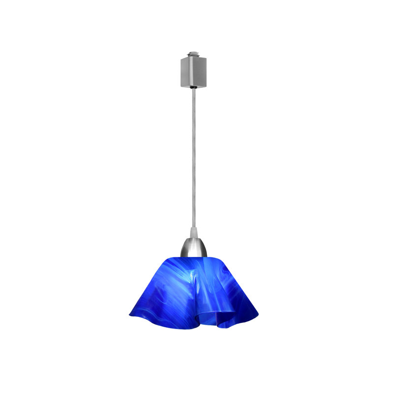 Luminaire suspendu Dale, Petit, Nickel, Bleu de cobalt