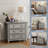  Nightstand For Bedroom With 3 Drawers, Modern Wooden Closet Storage Organizer With Charging Station(Set Of 2)-214289317