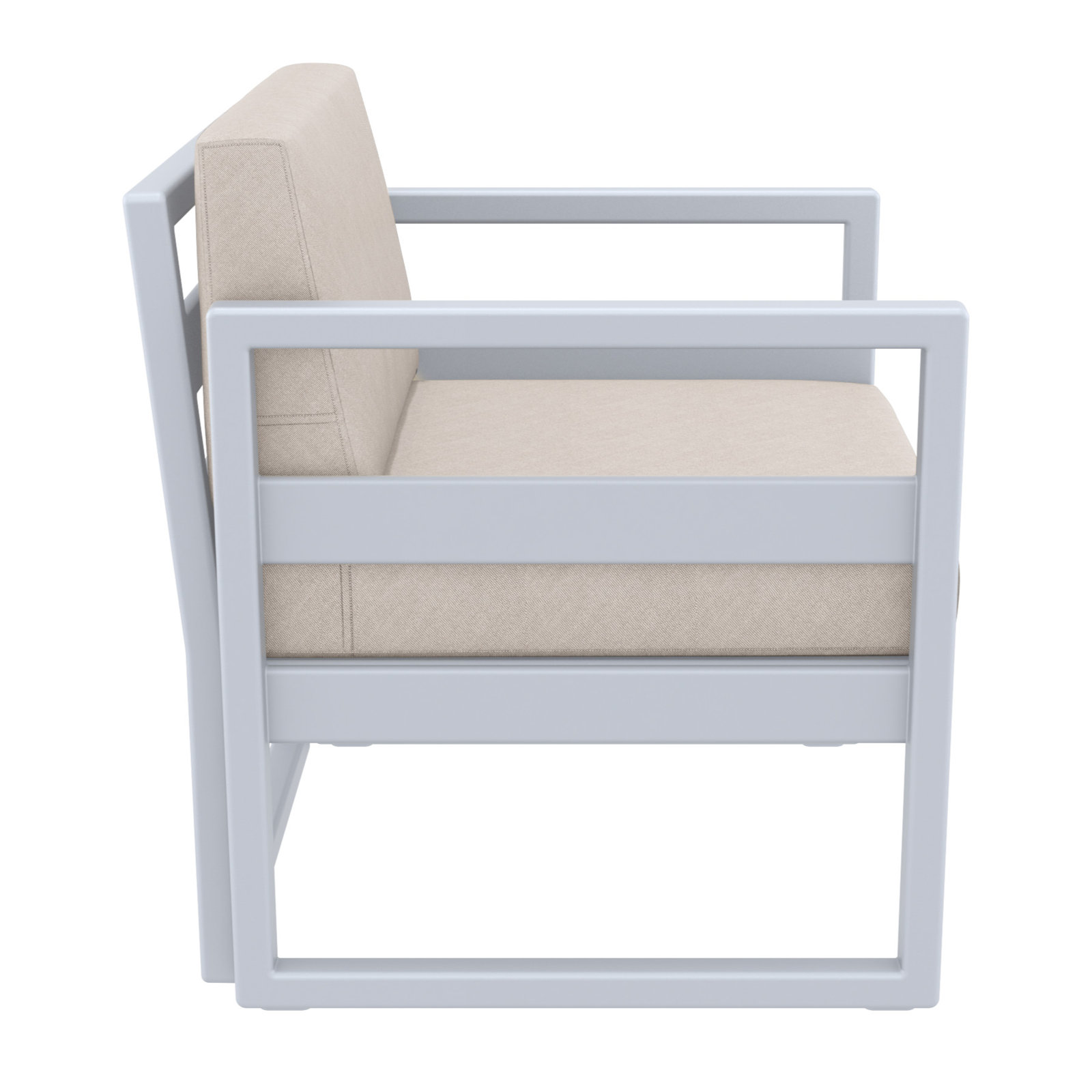 Lane Outdoor Lounge Chair, Silver/Gray, Canvas Flax Sunbrella® Canvas