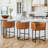 27''Upholstered Counter Stool with Curved Barrel Back, U-Shaped Metal Base, and Footrest-744795747