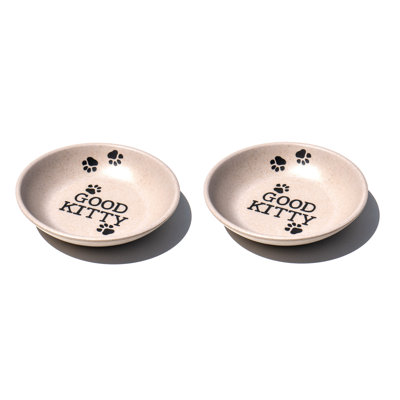 Good Kitty Paw Prints, Pet Saucer, 0.75 cup (MERGE), Set of 2
