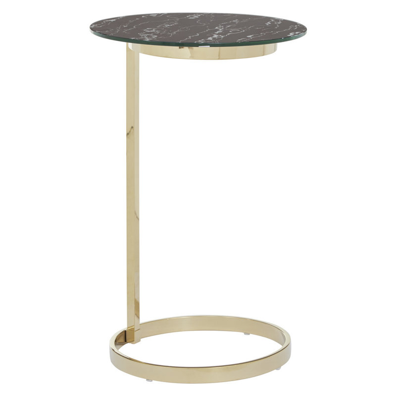 Emile Frame End Table, Black, Gold