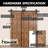 Black Rustic Classic Design Single Track Bypass Two Door Hardware Kit( Door Not Included)-34297650