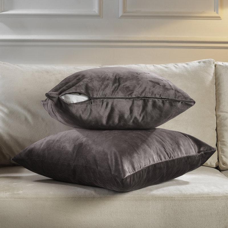 Housse de coussin en velours mat, 20 po x 20 po, 24 Foie