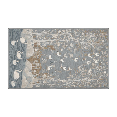 Machine Washable Brown Area Rug