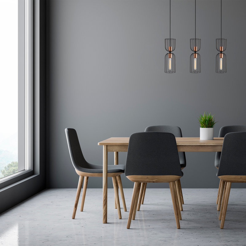 Luminaire suspendu géométrique à 3 lumières pour îlot de cuisine Chittenden