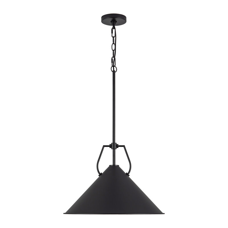 18-in Black Pendant, Black