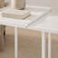 Table d'appoint, console, entrée, étroit, d'angle, salon, chambre à coucher, stratifié blanc, métal blanc, contemporain, moderne