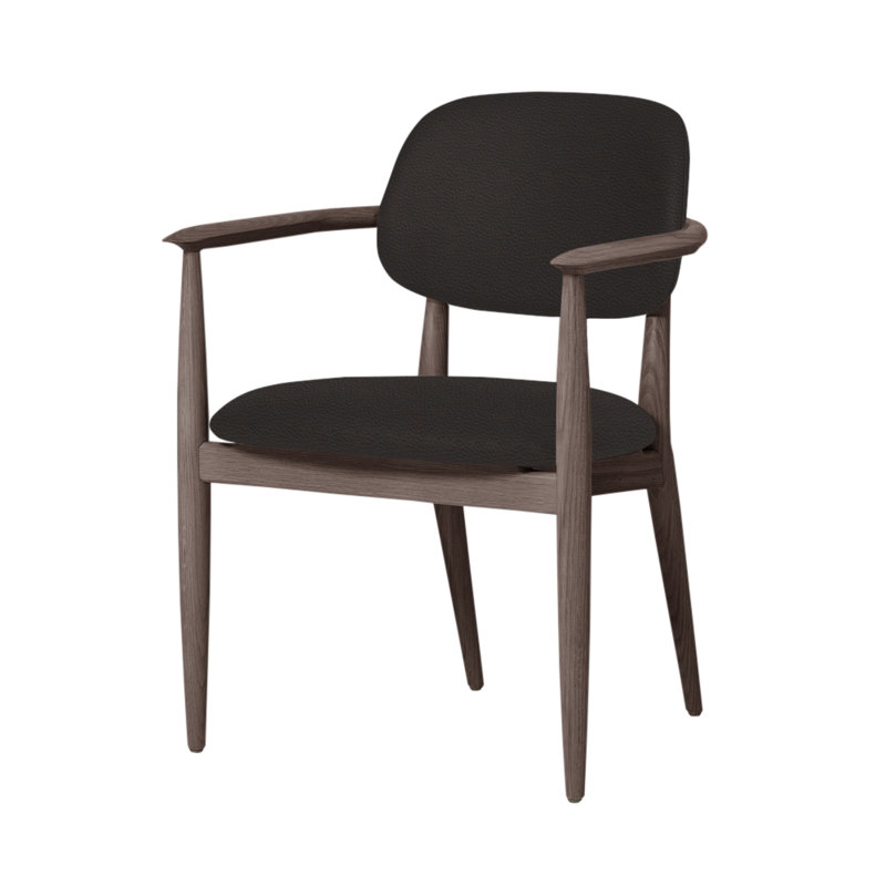 Chaise Slow de Space Copenhagen, Noyer à finition savonnée, Brun foncé Bellagio 2 4501