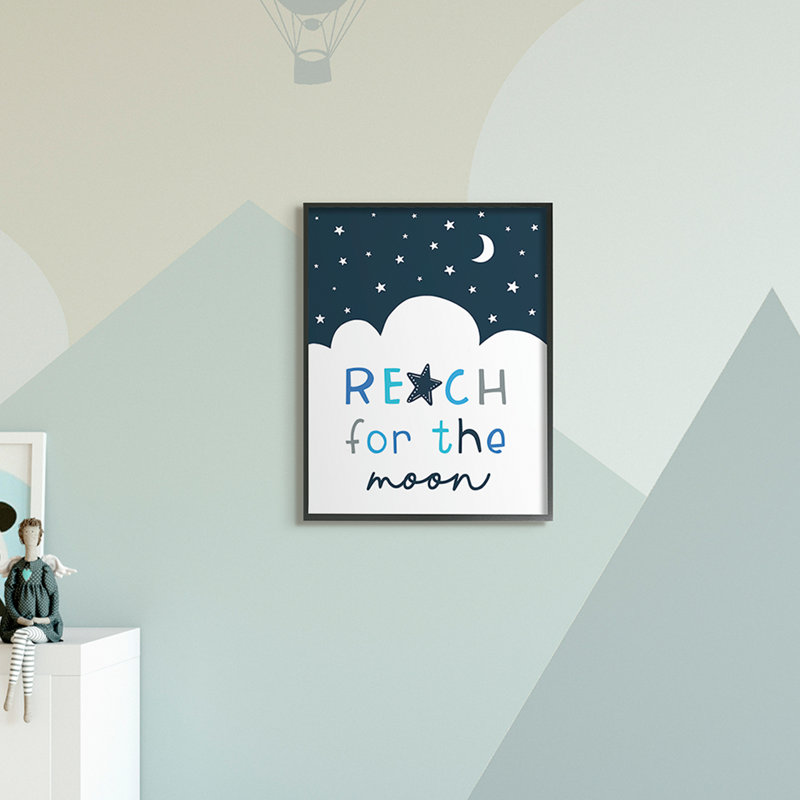 Reach For Moon Moon, Giclée encadrée noir minuit, H 20 po x l 16 po x P 1,5 po