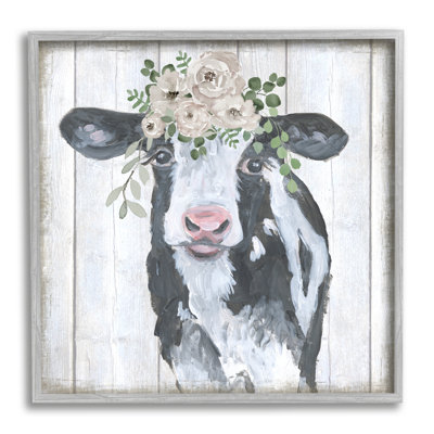 Ax-633-Giclee " Cow With Rose Garland " by Corinne Haig