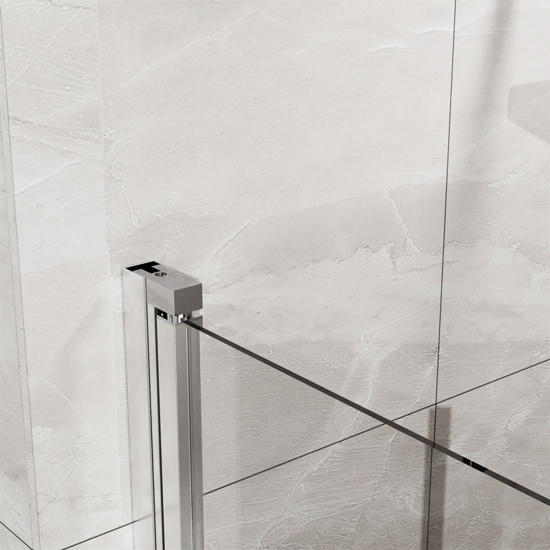 34"X 72" Bifold Frameless Glass Shower Door 1/4 Inch Tempered Clear Glass Pivot Swing Shower Panel Foldable, Chrome