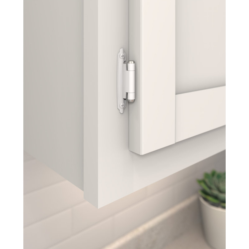 Face Mount Overlay Hinge, White