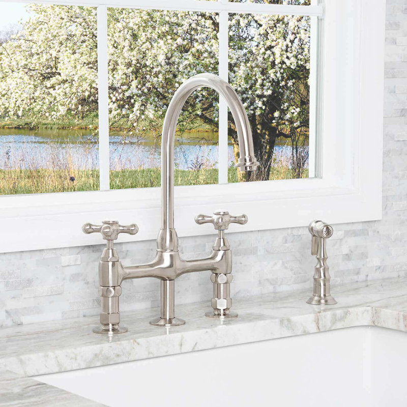 Chevington Kitchen Faucet with Side Spray, Brushed Nickel