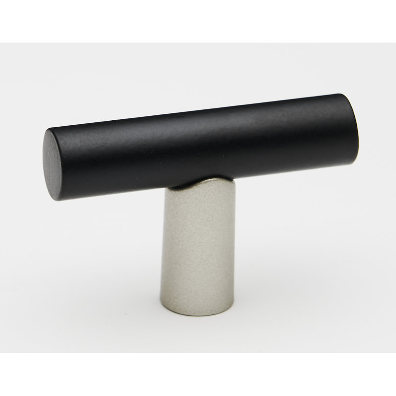 Bar Knob, Matte Nickel/Matte Black