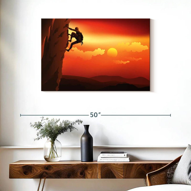 Rock Climbing At Dusk, 24" H x 36" W