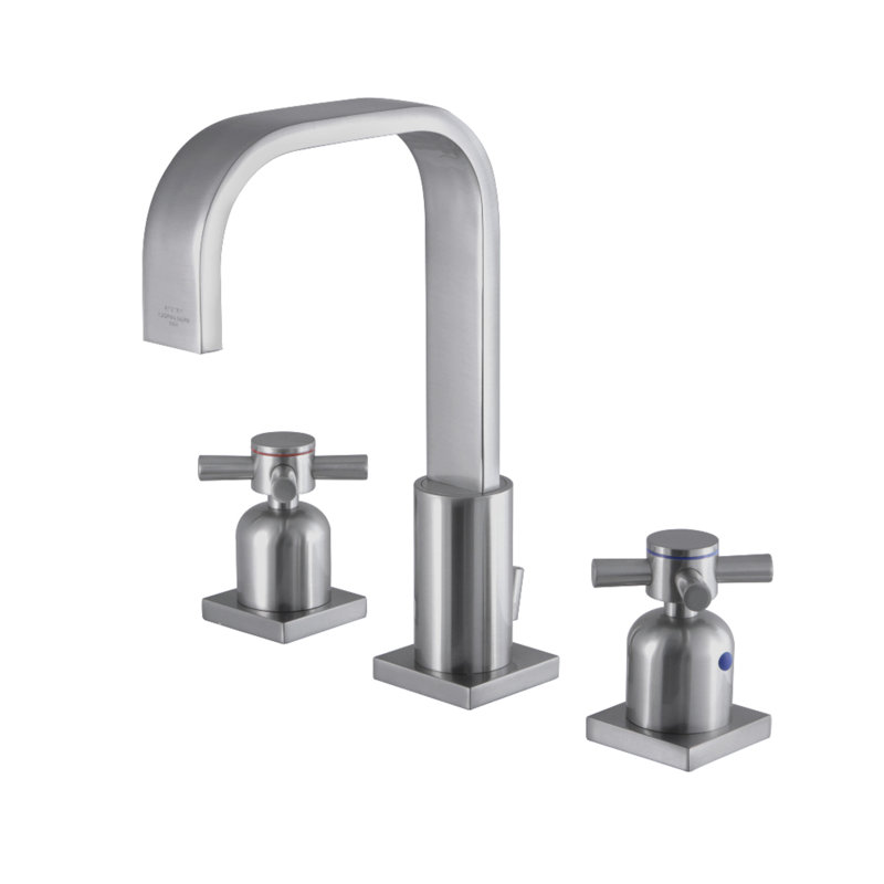 Kingston Brass Concord Two-Handle 3-Hole Deck Mount Widespread Bathroom Faucet with Retail Pop-Up Drain