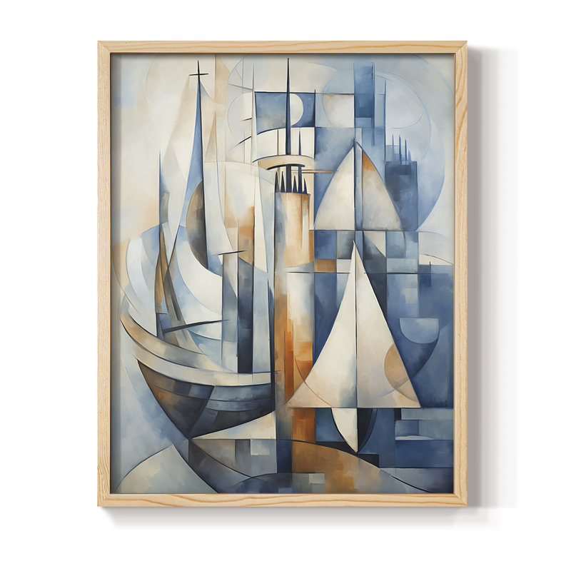 «NAUTICAL Series CCCCLXXIV», reproduction encadrée - bois massif, H 30 po x l 24 po