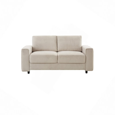 2-Seater Corduroy Sofa, Beige, Suitable For Daily Home Use