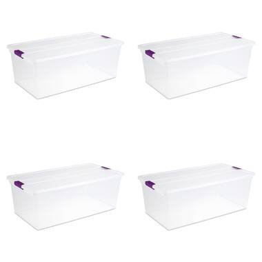 Sterilite 18 Qt Clear Plastic Stackable Storage Bin w/ White Latch Lid, 18  Pack - 1.7 - Bed Bath & Beyond - 35256292